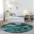 thumbnail image 1 of Addison Rugs Chantille Indoor/Outdoor Contemporary Abstract Teal Washable Round Rug, 8' x 8', 1 of 6