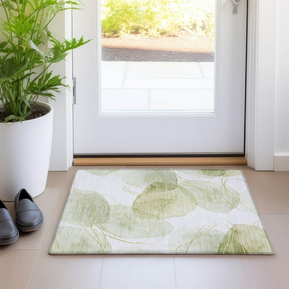 Addison Rugs Chantille Indoor/Outdoor Contemporary Organic Green Washable Rectangle Rug, 1'8" x 2'6"