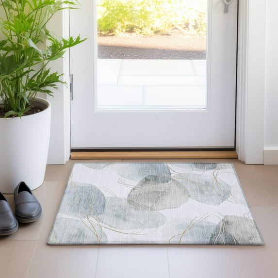 Addison Rugs Chantille Indoor/Outdoor Contemporary Organic Ivory Washable Rectangle Rug, 1'8" x 2'6"