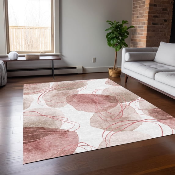 Addison Rugs Chantille Indoor/Outdoor Contemporary Organic Merlot Washable Rectangle Rug, 3' x 5'