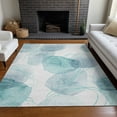 thumbnail image 1 of Addison Rugs Chantille Indoor/Outdoor Contemporary Organic Teal Washable Rectangle Rug, 3' x 5', 1 of 6