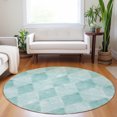 thumbnail image 1 of Addison Rugs Chantille Indoor/Outdoor Transitional Geometric Teal Washable Round Rug, 8' x 8', 1 of 6