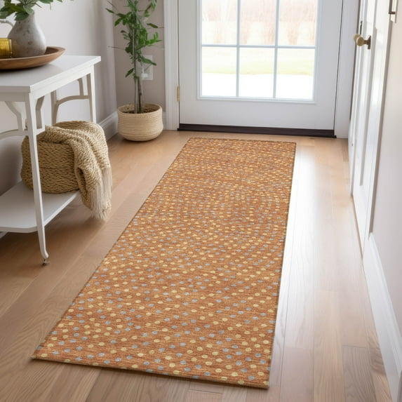 Addison Rugs Chantille Indoor/Outdoor Transitional Circles Paprika Washable Runner Rug, 2'3" x 7'6"