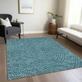 thumbnail image 1 of Addison Rugs Chantille Indoor/Outdoor Transitional Circles Teal Washable Rectangle Rug, 5' x 7'6", 1 of 6