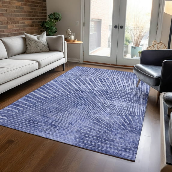 Addison Rugs Chantille Indoor/Outdoor Transitional Organic Navy Washable Rectangle Rug, 10' x 14'