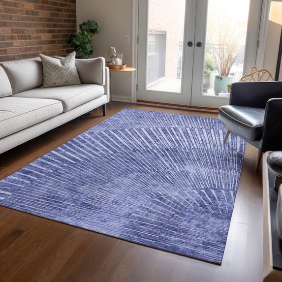 Addison Rugs Chantille Indoor/Outdoor Transitional Organic Navy Washable Rectangle Rug, 8' x 10'