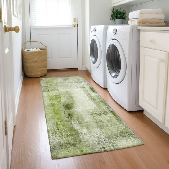 Addison Rugs Chantille Indoor/Outdoor Transitional Casual Sage Washable Runner Rug, 2'3" x 7'6"