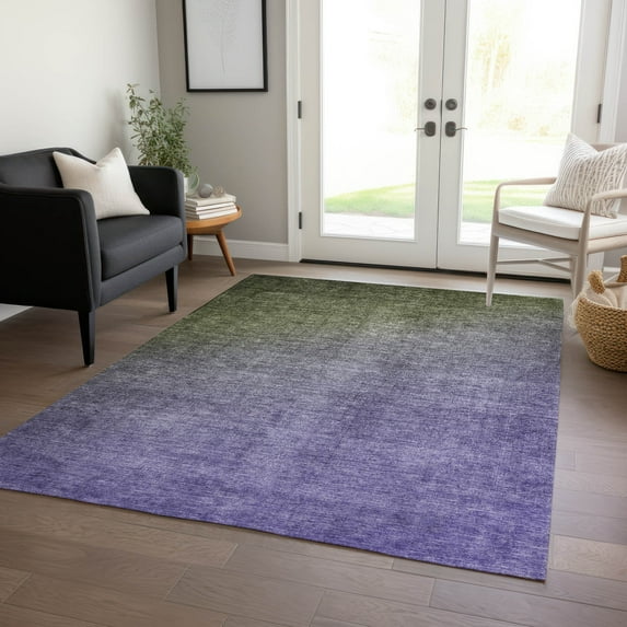 Addison Rugs Chantille Indoor/Outdoor Transitional Ombre Olive Washable Rectangle Rug, 5' x 7'6"