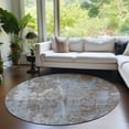 thumbnail image 1 of Addison Rugs Chantille Indoor/Outdoor Transitional Modern Brown Washable Round Rug, 8' x 8', 1 of 6