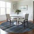thumbnail image 1 of Addison Rugs Chantille Indoor/Outdoor Transitional Plaid Blue Washable Round Rug, 8' x 8', 1 of 6