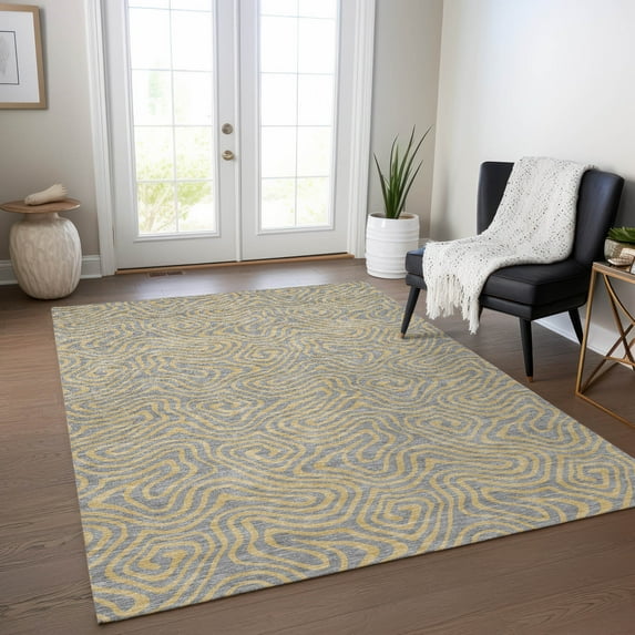 Addison Rugs Chantille Indoor/Outdoor Transitional Swirls Gray Washable Rectangle Rug, 3' x 5'
