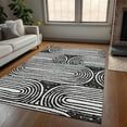 thumbnail image 1 of Addison Rugs Chantille Indoor/Outdoor Contemporary Art Deco Black Washable Rectangle Rug, 10' x 14', 1 of 6
