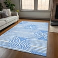 thumbnail image 1 of Addison Rugs Chantille Indoor/Outdoor Contemporary Art Deco Blue Washable Rectangle Rug, 5' x 7'6", 1 of 6