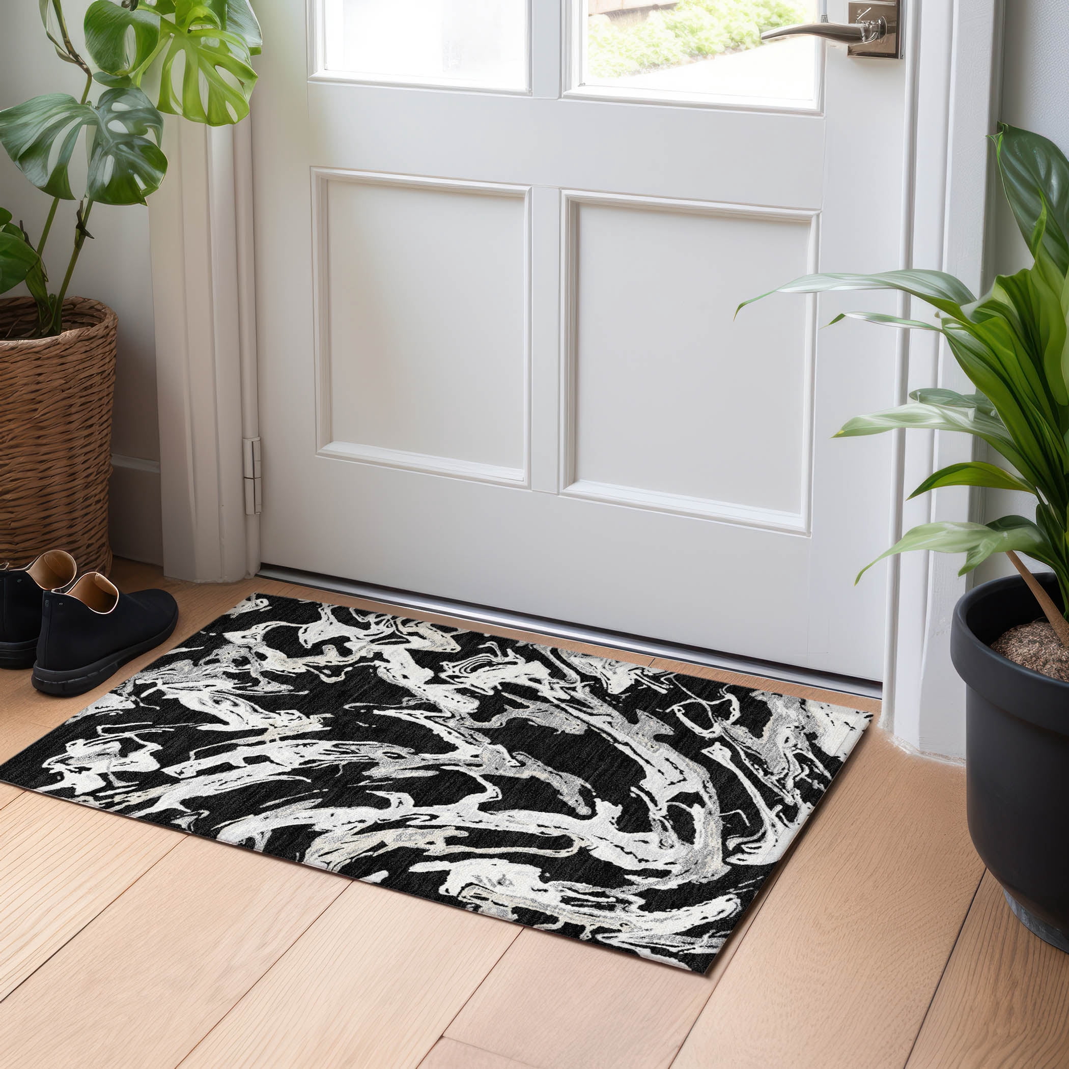 Addison Rugs Chantille Indoor/Outdoor Transitional Abstract Black ...