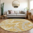 thumbnail image 1 of Addison Rugs Chantille Indoor/Outdoor Transitional Abstract Gold Washable Round Rug, 8' x 8', 1 of 6