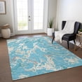thumbnail image 1 of Addison Rugs Machine Washable Indoor/ Outdoor Modern Wave Chantille Rug Teal - 10' x 14', 1 of 5