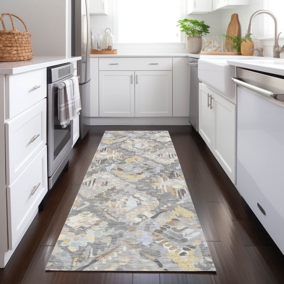 Addison Rugs Chantille Indoor/Outdoor Transitional Diamonds Gray Washable Runner Rug, 2'3" x 7'6"