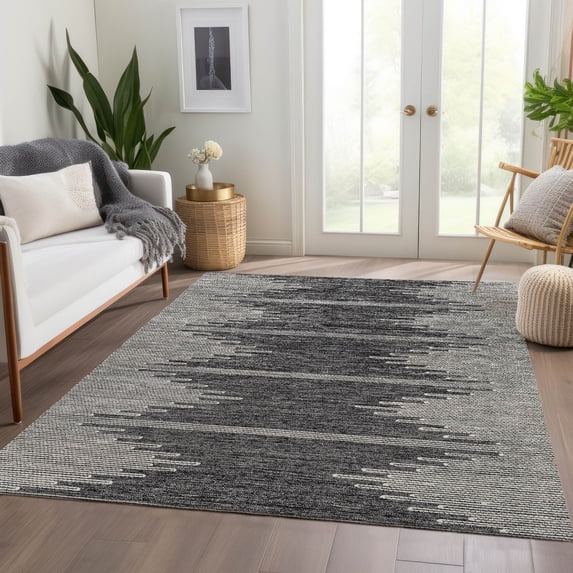 Addison Rugs Chantille Indoor/Outdoor Transitional Modern Charcoal Washable Rectangle Rug, 2'6" x 3'10"