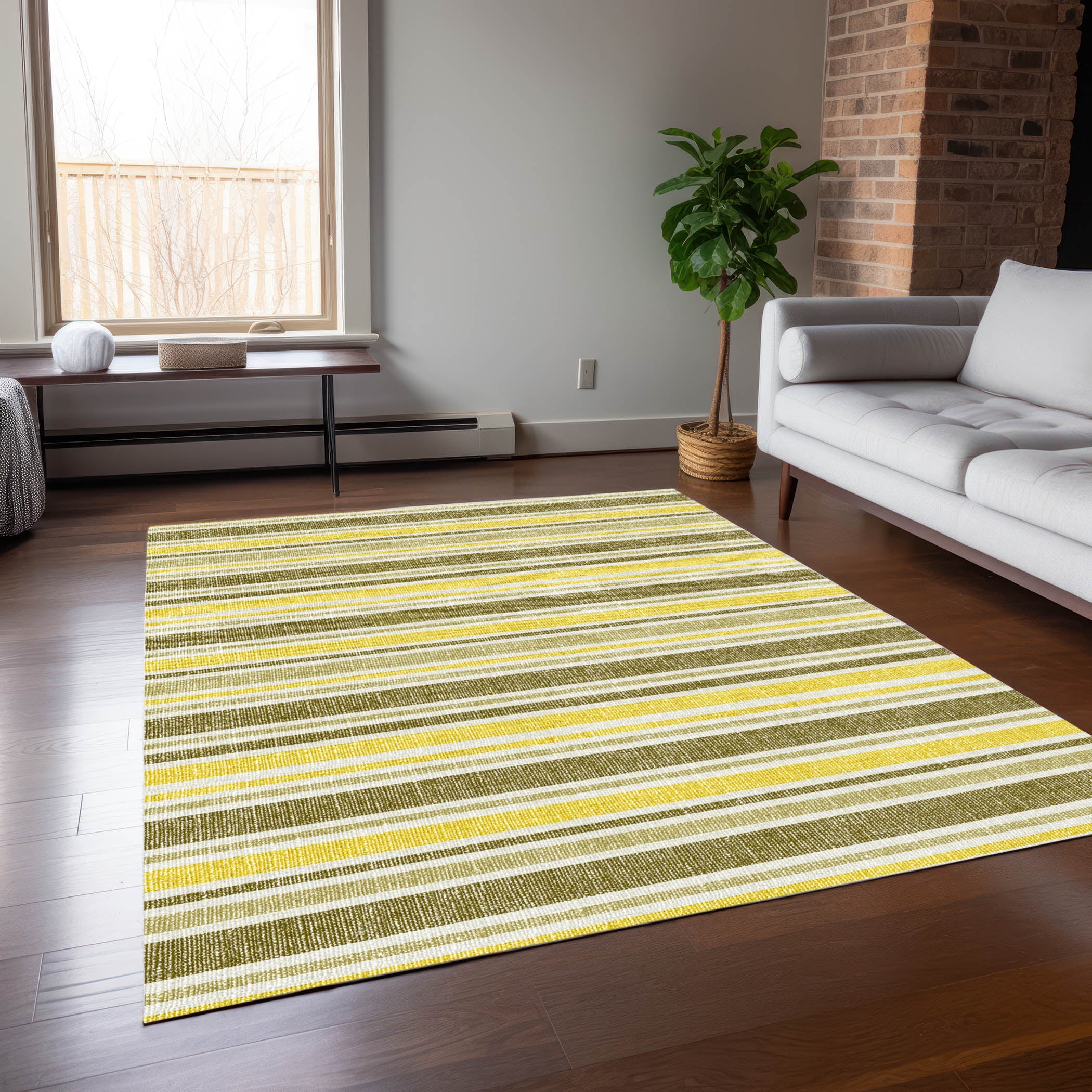 Addison Rugs Chantille Indoor/Outdoor Transitional Stripes Khaki ...