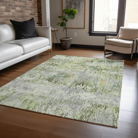 Addison Rugs Chantille Indoor/Outdoor Transitional Stripes Aloe Washable Rectangle Rug, 10' x 14'