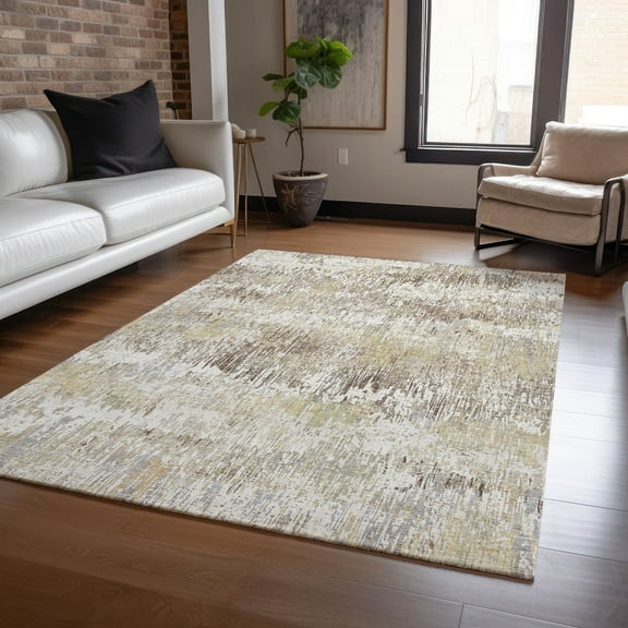 Addison Rugs Chantille Indoor/Outdoor Transitional Stripes Ivory Washable Rectangle Rug, 10' x 14'