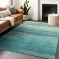 thumbnail image 1 of Addison Rugs Chantille Indoor/Outdoor Transitional Stripes Turquoise Washable Rectangle Rug, 9' x 12', 1 of 6