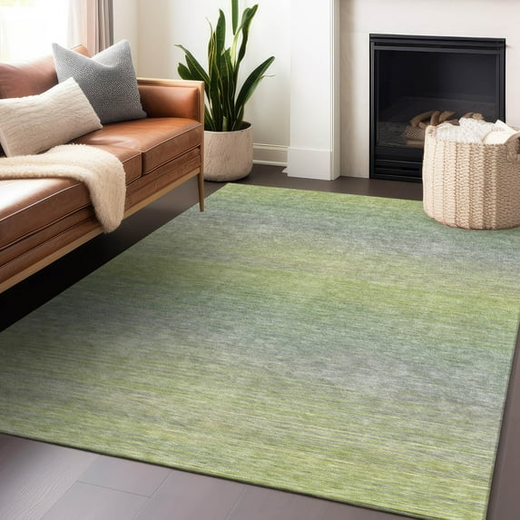 Addison Rugs Chantille Indoor/Outdoor Transitional Stripes Aloe Washable Rectangle Rug, 10' x 14'