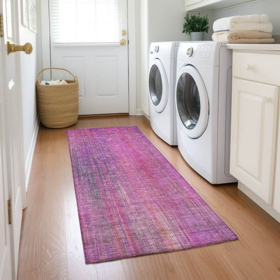 Addison Rugs Chantille Indoor/Outdoor Transitional Striped Lilac Washable Runner Rug, 2'3" x 7'6"