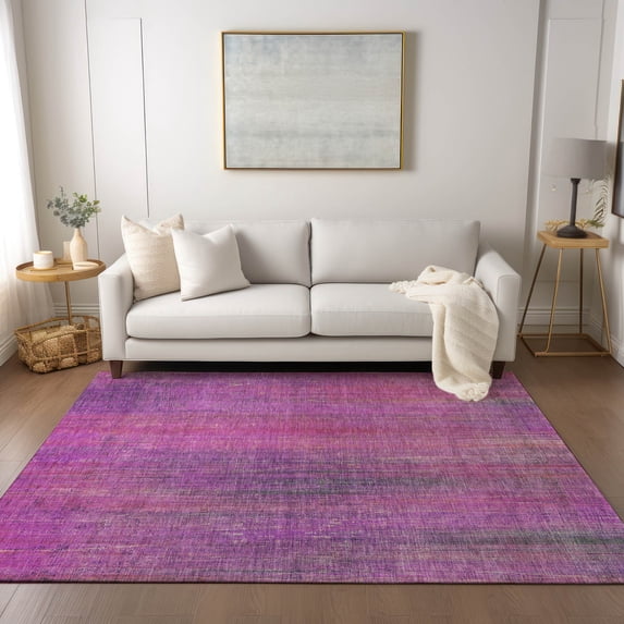Addison Rugs Chantille Indoor/Outdoor Transitional Striped Lilac Washable Rectangle Rug, 8' x 10'
