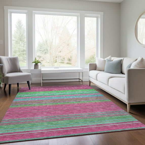 Addison Rugs Chantille Indoor/Outdoor Transitional Geometric, Abstract Blush Washable Rectangle Rug, 9' x 12'