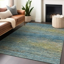 Addison Rugs Chantille Indoor/Outdoor Transitional Stripes Denim Washable Rectangle Rug, 10' x 14'