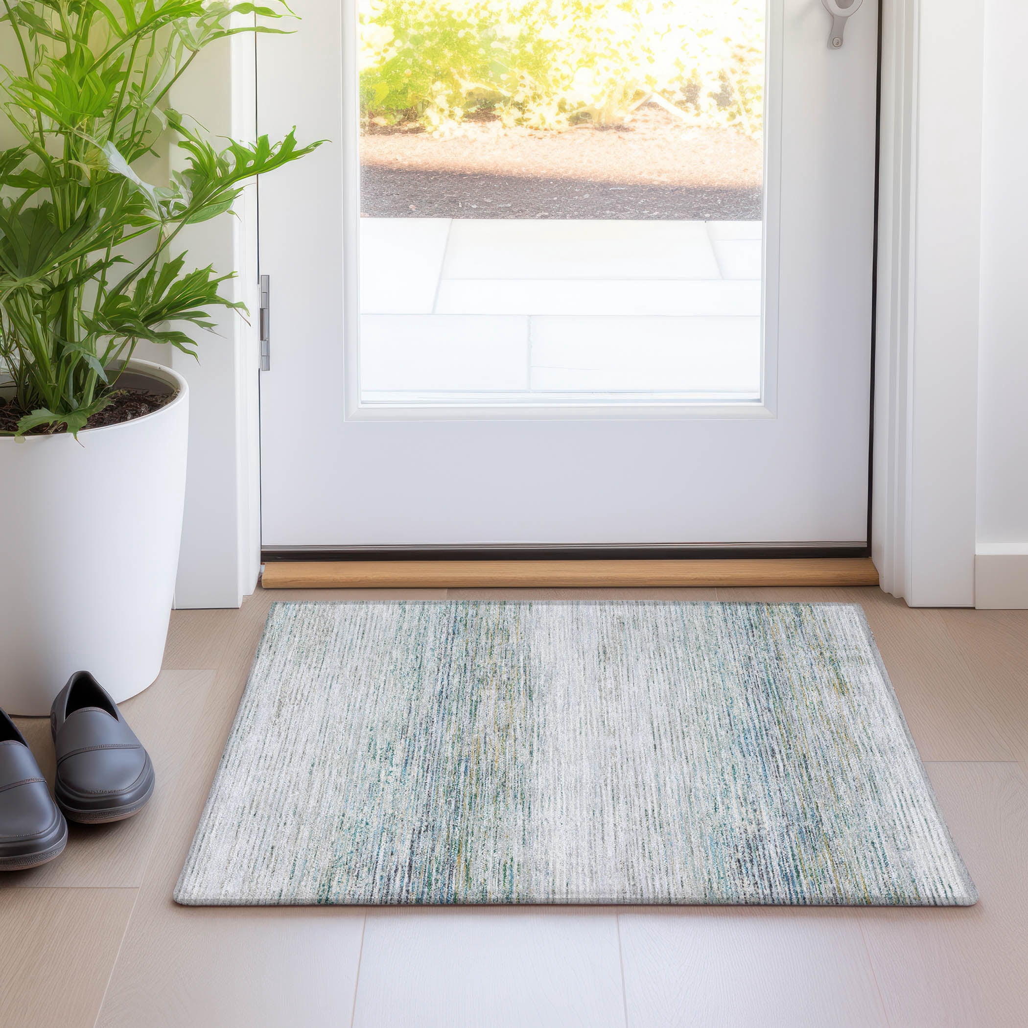Addison Rugs Chantille Indoor/Outdoor Transitional Stripes Linen ...
