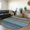 thumbnail image 1 of Addison Rugs Chantille Indoor/Outdoor Transitional Geometric, Abstract Navy Washable Round Rug, 8' x 8', 1 of 6