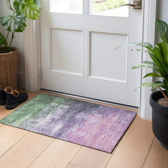 Addison Rugs Chantille Indoor/Outdoor Transitional Abstract Lavender Washable Rectangle Rug, 1'8" x 2'6"