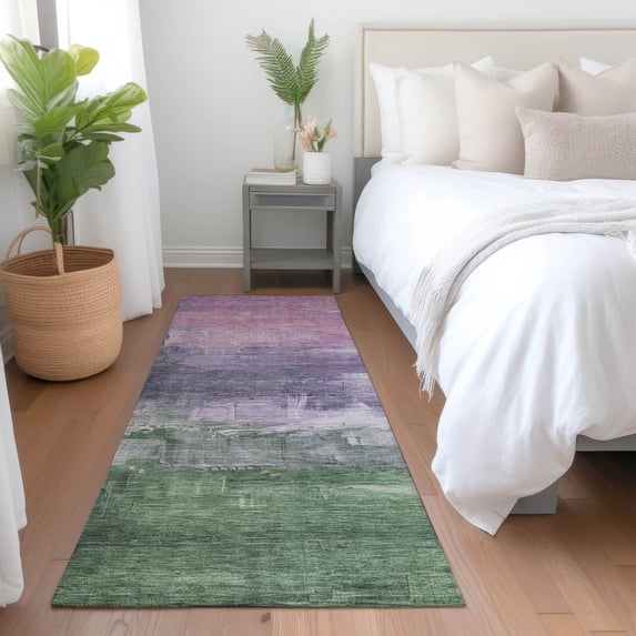 Addison Rugs Chantille Indoor/Outdoor Transitional Abstract Lavender Washable Runner Rug, 2'3" x 7'6"