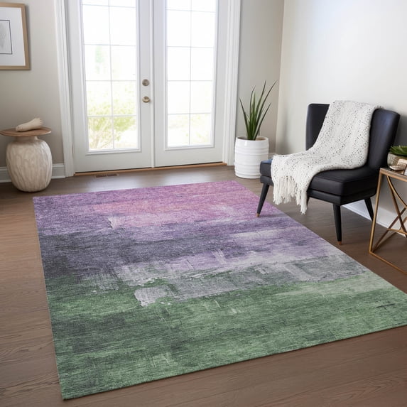Addison Rugs Chantille Indoor/Outdoor Transitional Abstract Lavender Washable Rectangle Rug, 5' x 7'6"