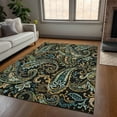 thumbnail image 1 of Addison Rugs Chantille Indoor/Outdoor Transitional Paisley Black Washable Rectangle Rug, 10' x 14', 1 of 6