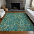 thumbnail image 1 of Addison Rugs Chantille Indoor/Outdoor Transitional Paisley Teal Washable Rectangle Rug, 5' x 7'6", 1 of 6
