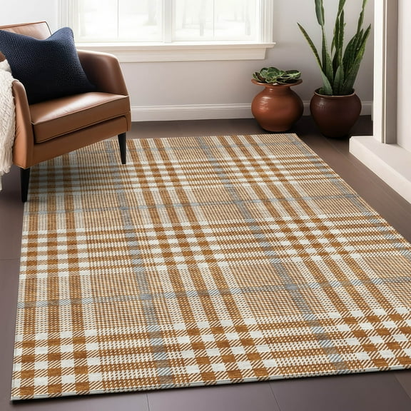 Addison Rugs Chantille Indoor/Outdoor Transitional Geometric, Abstract Paprika Washable Rectangle Rug, 3' x 5'