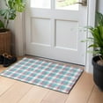 thumbnail image 1 of Addison Rugs Chantille Indoor/Outdoor Transitional Plaid Teal Washable Rectangle Rug, 1'8" x 2'6", 1 of 6