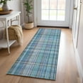 thumbnail image 1 of Addison Rugs Chantille Indoor/Outdoor Transitional Plaid Teal Washable Runner Rug, 2'3" x 7'6", 1 of 6