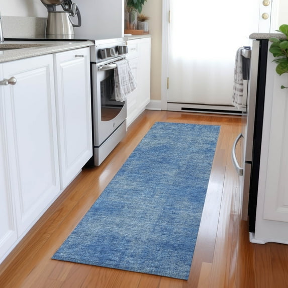 Addison Rugs Chantille Indoor/Outdoor Transitional Abstract Blue Washable Runner Rug, 2'3" x 7'6"