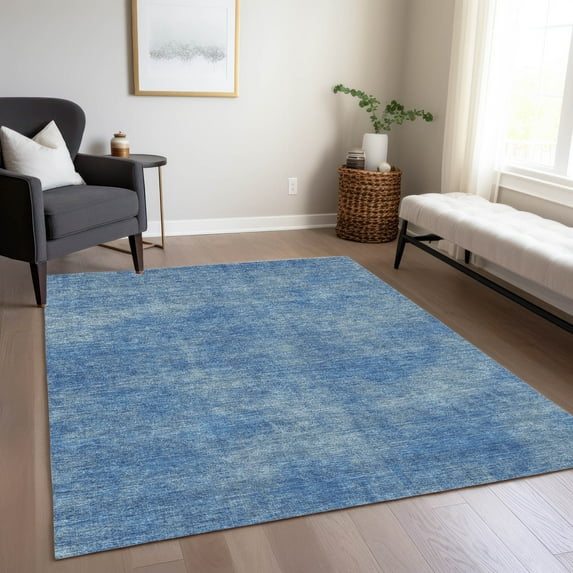 Addison Rugs Chantille Indoor/Outdoor Transitional Abstract Blue Washable Rectangle Rug, 5' x 7'6"