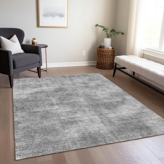 Addison Rugs Chantille Indoor/Outdoor Transitional Abstract Gray Washable Rectangle Rug, 8' x 10'