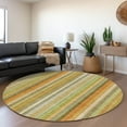 thumbnail image 1 of Addison Rugs Chantille Indoor/Outdoor Transitional Stripes Khaki Washable Round Rug, 8' x 8', 1 of 6