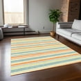 thumbnail image 1 of Addison Rugs Chantille Indoor/Outdoor Transitional Stripes Orange Washable Rectangle Rug, 9' x 12', 1 of 6