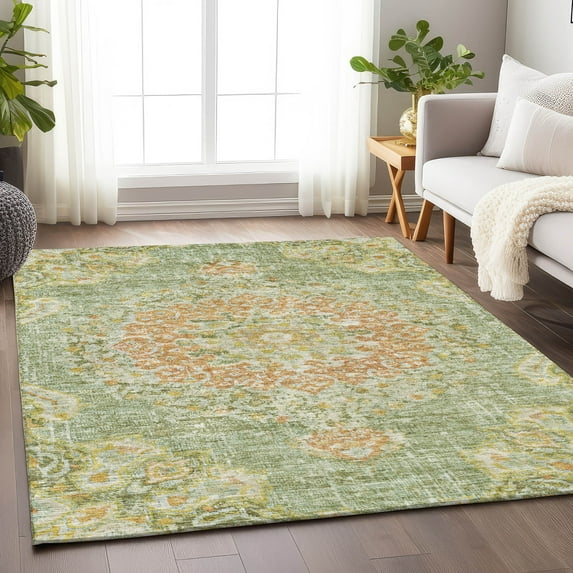 Addison Rugs Chantille Indoor/Outdoor Transitional Geometric, Abstract Aloe Washable Rectangle Rug, 9' x 12'