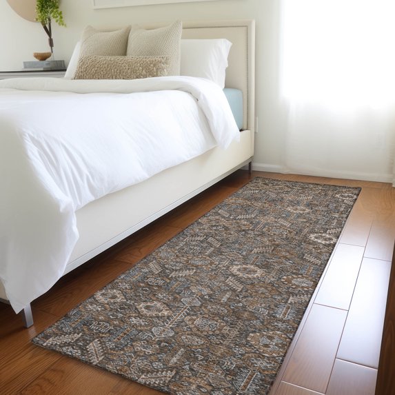 Addison Rugs Chantille Indoor/Outdoor Transitional Bohemian Chocolate Washable Runner Rug, 2'3" x 7'6"