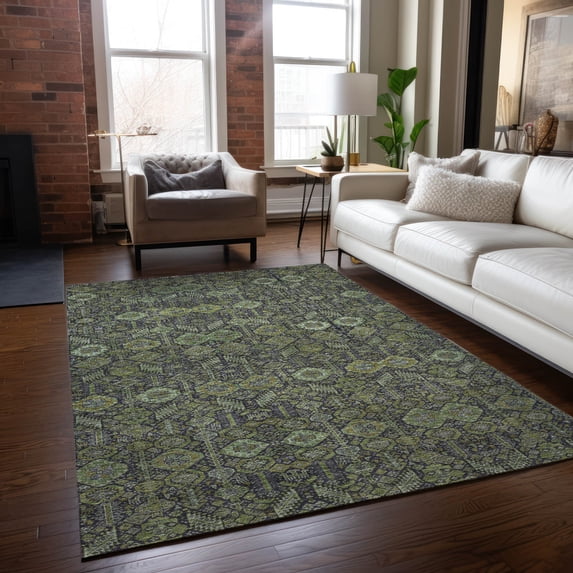 Addison Rugs Chantille Indoor/Outdoor Transitional Bohemian Green Washable Rectangle Rug, 10' x 14'