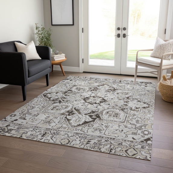 Addison Rugs Chantille Indoor/Outdoor Traditional Oriental Ivory Washable Rectangle Rug, 3' x 5'